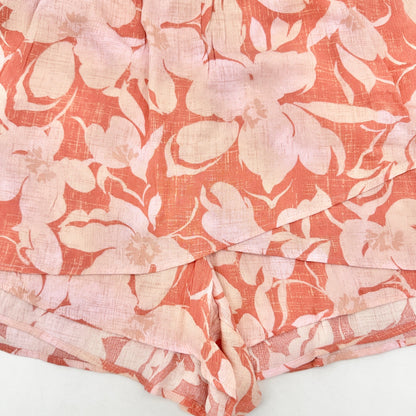 Torrid Baja Camellia Skort Womens 2X 18-20 High-Rise Ruffle Shades of Pink Gauze