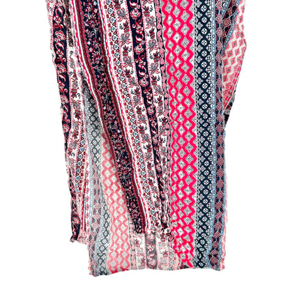 Westport Wide Leg Pants Womens 2X Boho Print Elastic Waist Lightweight Rayon
