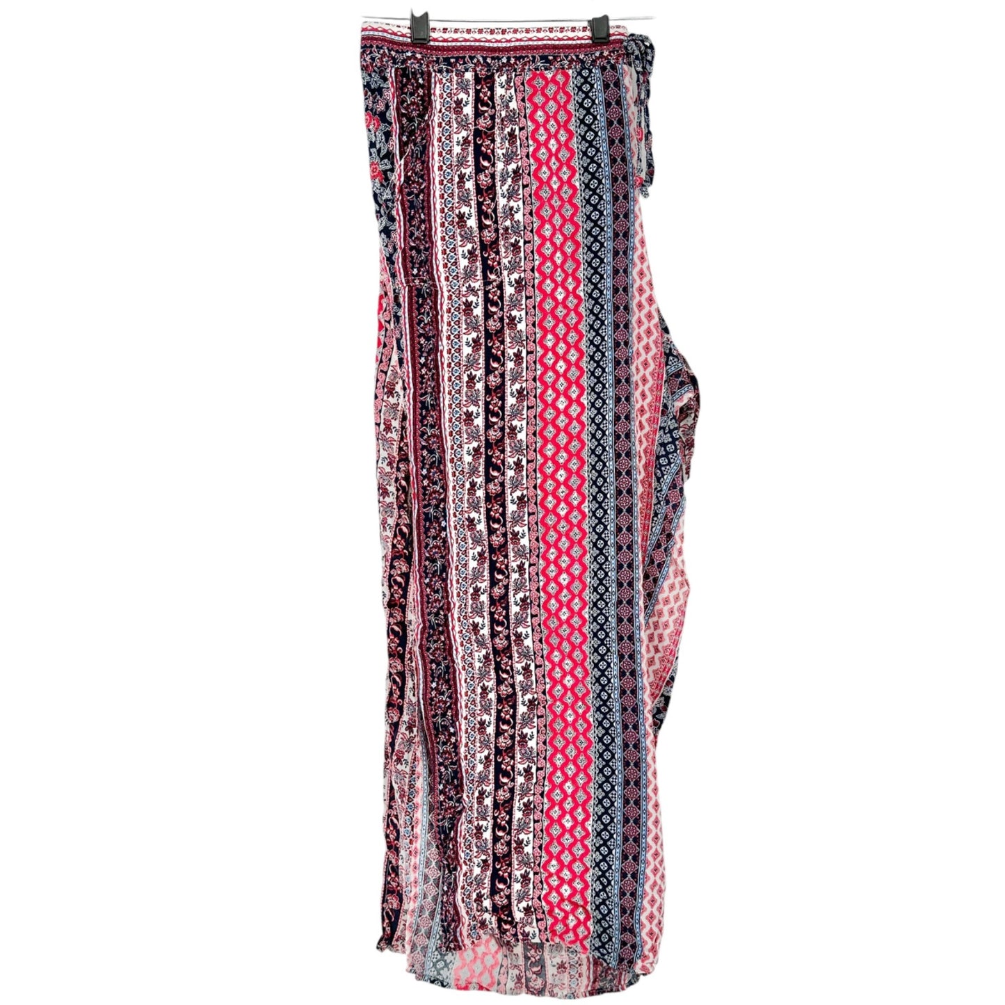 Westport Wide Leg Pants Womens 2X Boho Print Elastic Waist Lightweight Rayon