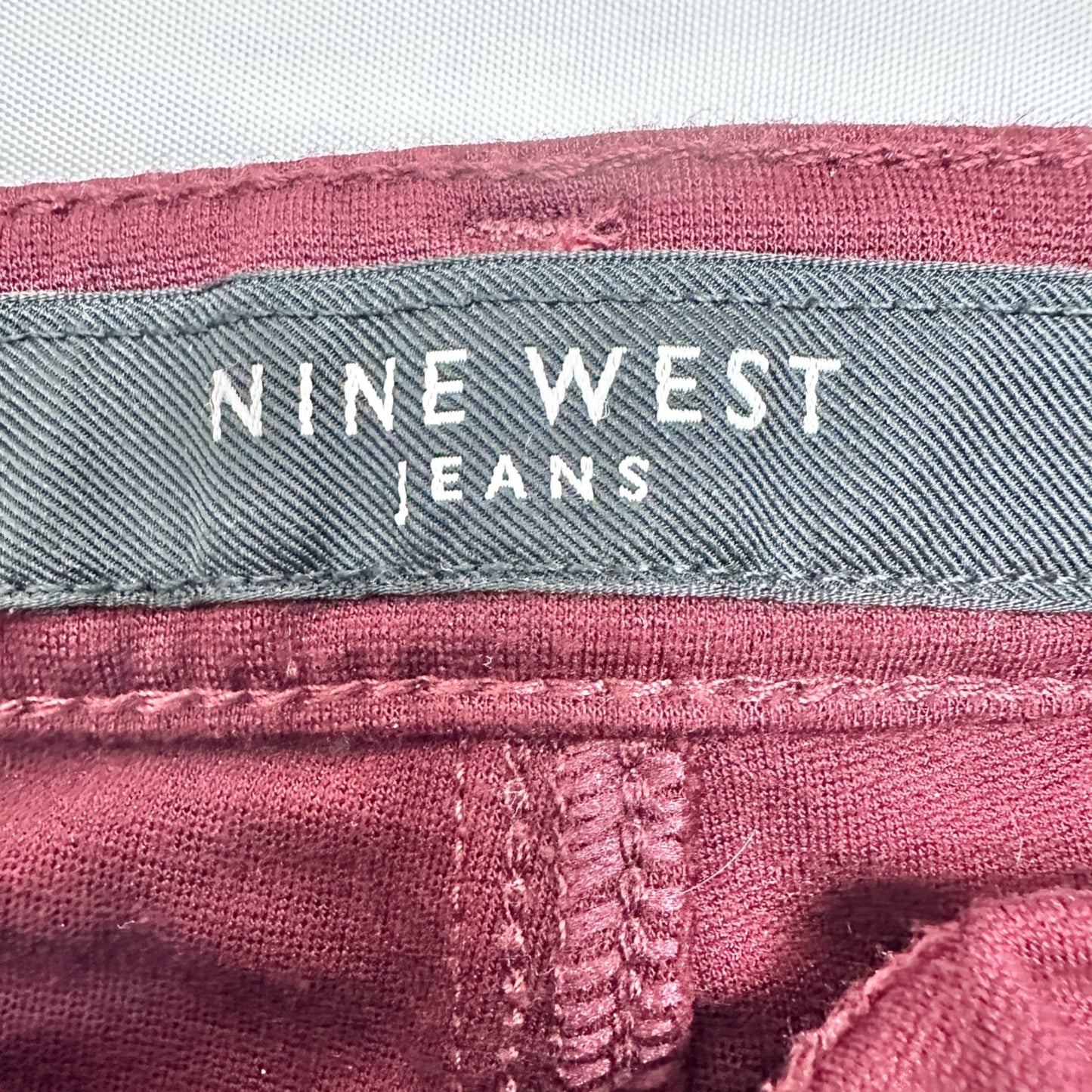 Nine West Jeans Cigarette Fit Skinny Leg Womens Size 10 Red Rayon Nylon Spandex