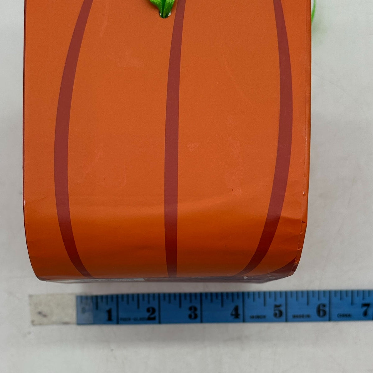 Cardboard Jack O Lantern Pumpkin Gift or Treat Bag 5"H x 7"W x 5"D Orange Green