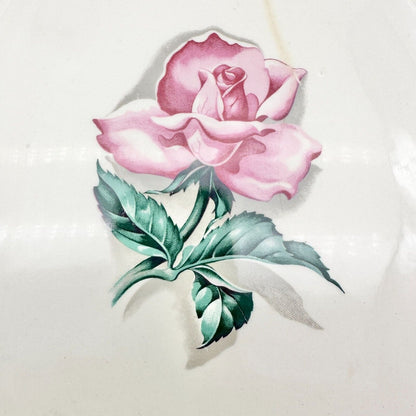 Homer Laughlin Oval China Platter Nautilus Rhythm Rose 2 Eggshell 13.5x10.5 Inch