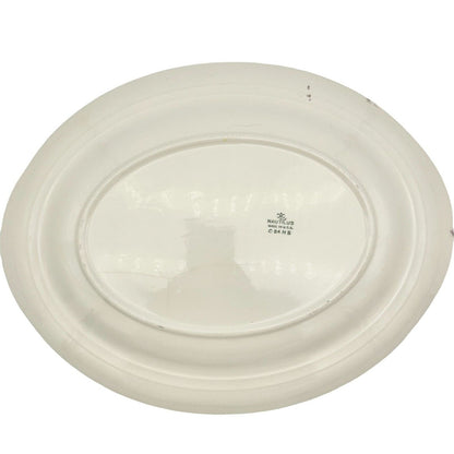 Homer Laughlin Oval China Platter Nautilus Rhythm Rose 2 Eggshell 13.5x10.5 Inch