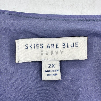 Skies Are Blue Womens 2X Camisole Top Navy Adj Straps Eco-Friendly Recycled Poly