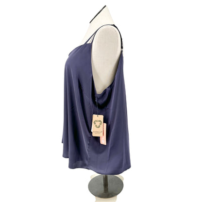 Skies Are Blue Womens 2X Camisole Top Navy Adj Straps Eco-Friendly Recycled Poly
