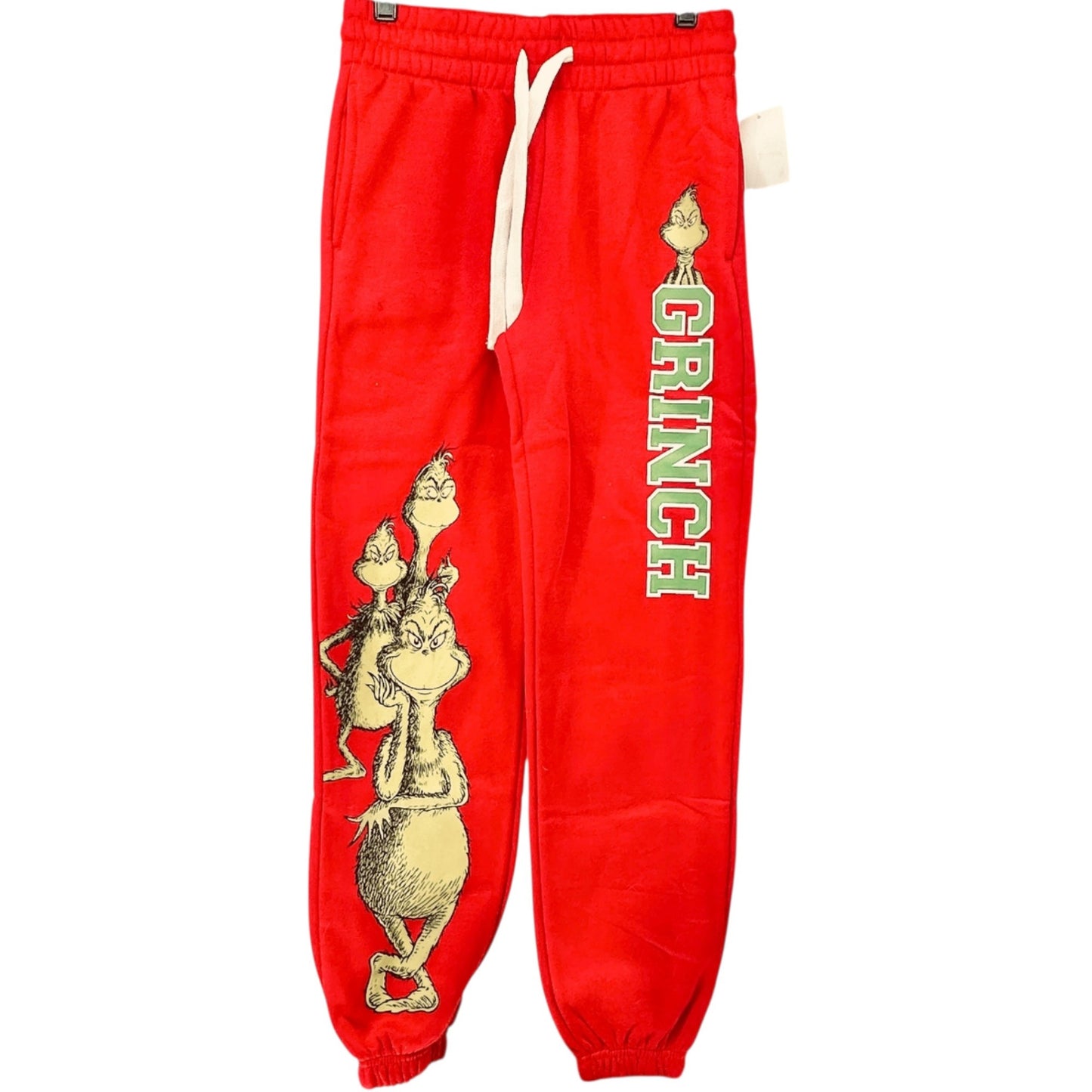 Dr. Seuss Grinch Red Jogger Pants XS Christmas Lounge Sleepwear Drawstring Waist