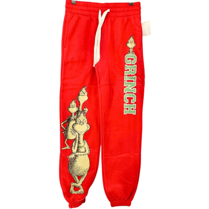 Dr. Seuss Grinch Red Jogger Pants XS Christmas Lounge Sleepwear Drawstring Waist