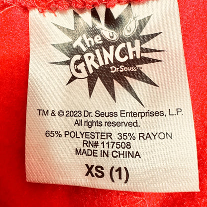 Dr. Seuss Grinch Red Jogger Pants XS Christmas Lounge Sleepwear Drawstring Waist