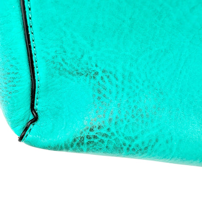 Charming Charlie Shoulder Bag Seafoam with Gold Chain Accents Striped Interior