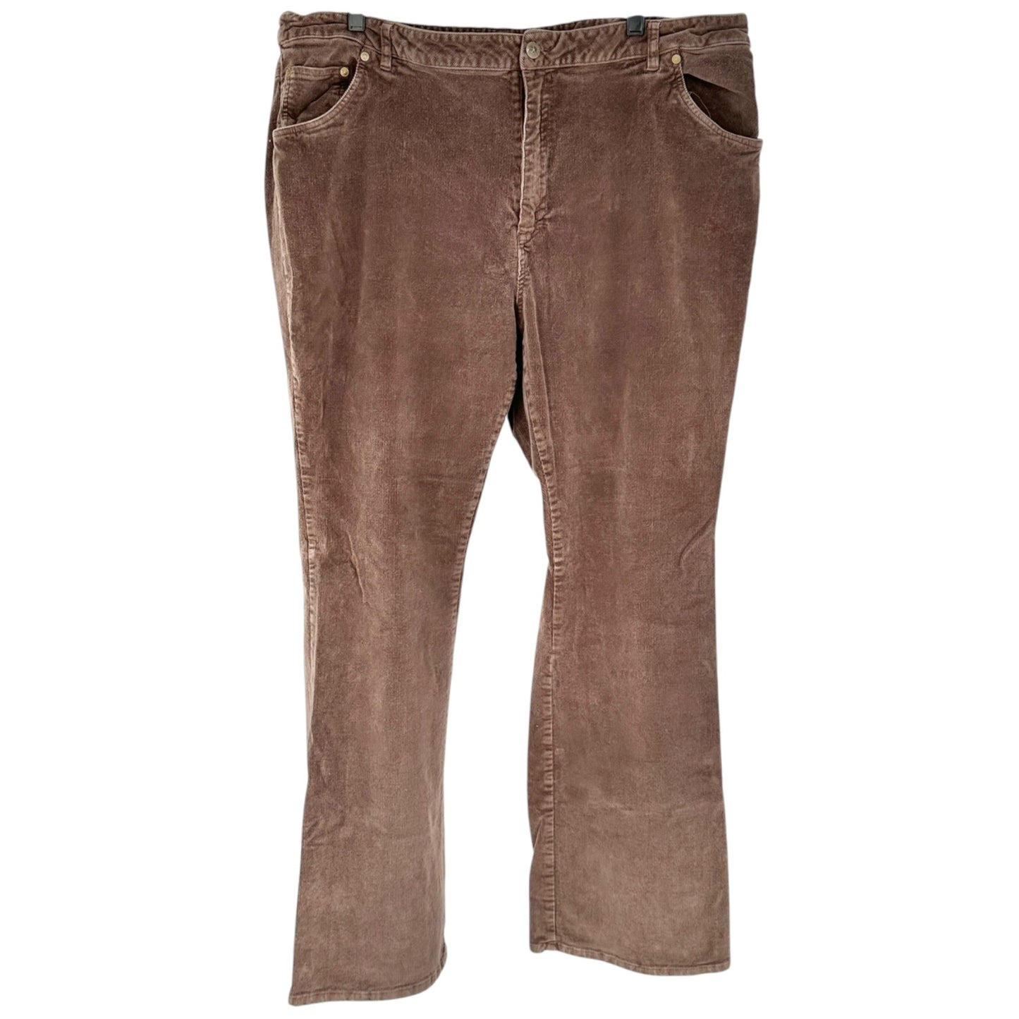 Mainstreet Blues Stretch Corduroy Pants Womens Tall 22T Brown 5-Pocket Design
