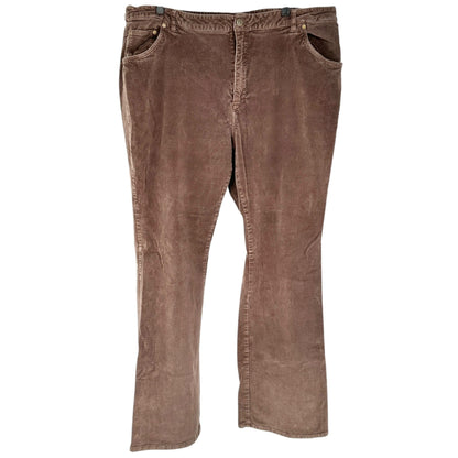 Mainstreet Blues Stretch Corduroy Pants Womens Tall 22T Brown 5-Pocket Design