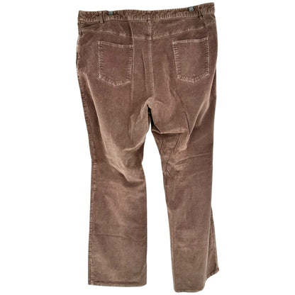 Mainstreet Blues Stretch Corduroy Pants Womens Tall 22T Brown 5-Pocket Design