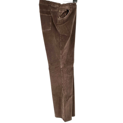 Mainstreet Blues Stretch Corduroy Pants Womens Tall 22T Brown 5-Pocket Design