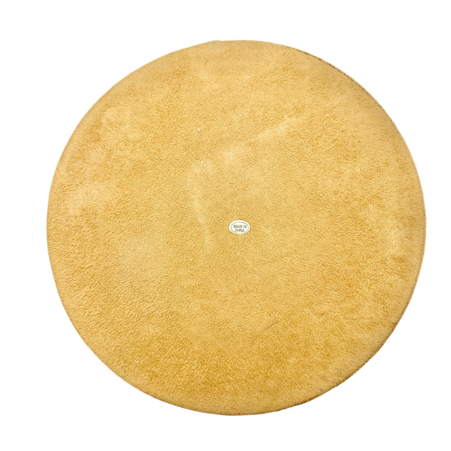 Sheepskin and Suede Round Storage Container 9” Dia x 6” H