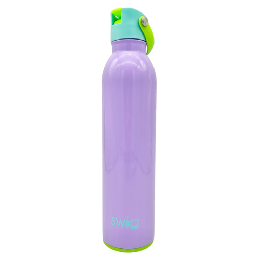Swig 26 Oz Purple Stainless Steel Water Bottle Green Flip Straw Lid Carry Handle