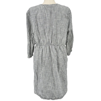 Old Navy Tie Front Dress Womens 2X Plus Navy and White Stripe Lightweight Cotton