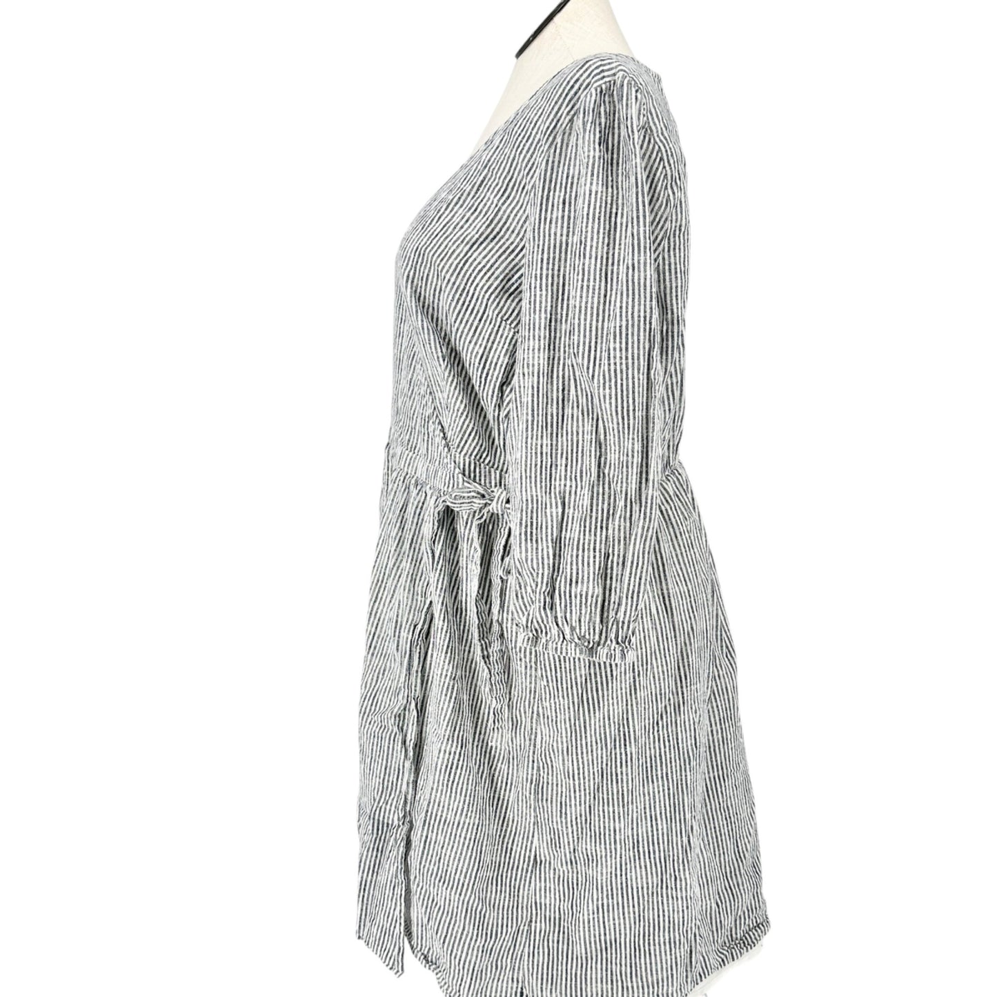 Old Navy Tie Front Dress Womens 2X Plus Navy and White Stripe Lightweight Cotton