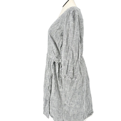 Old Navy Tie Front Dress Womens 2X Plus Navy and White Stripe Lightweight Cotton