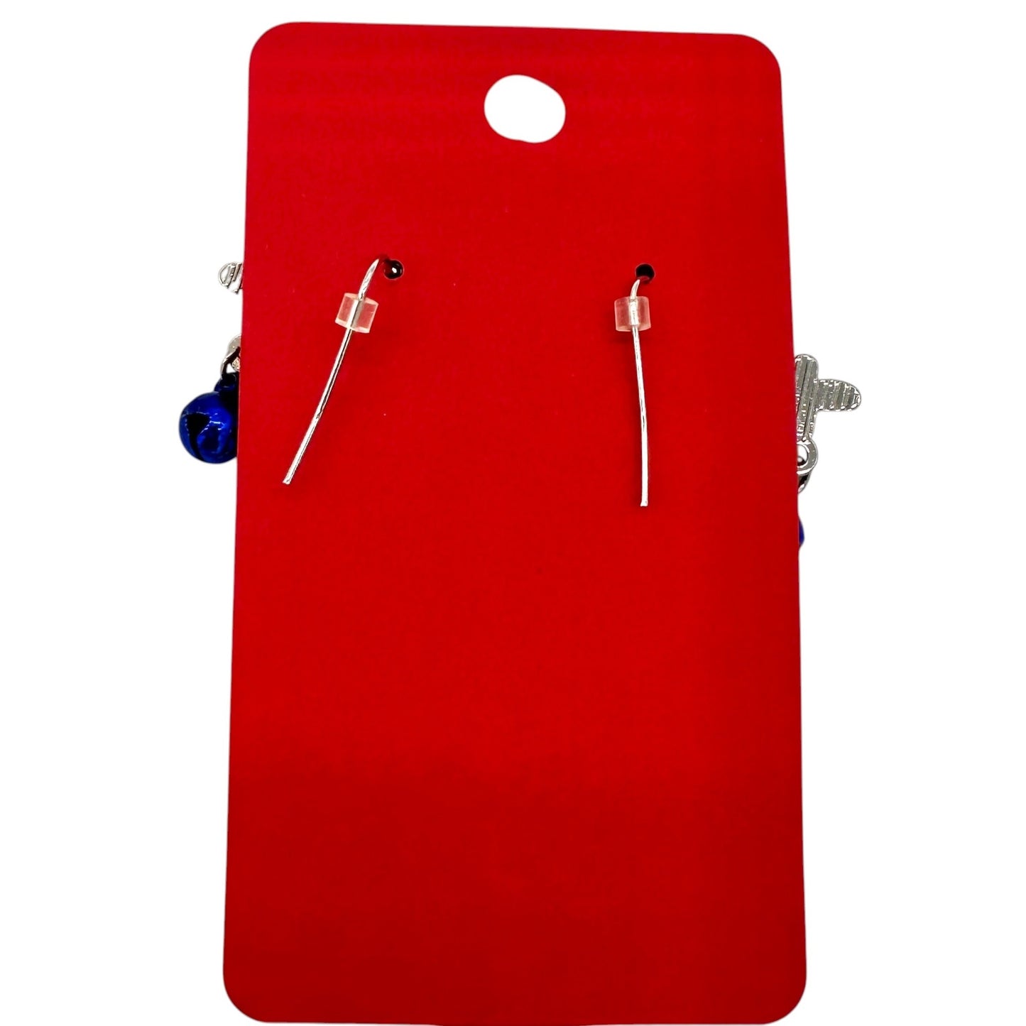 Christmas Reindeer Dangle Earrings with Jingle Bells Festive Holiday Jewelry