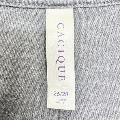 Cacique Sleep Shirt Womens 26/28 Gray Don't Quit Your Day Dream Soft Cotton Poly