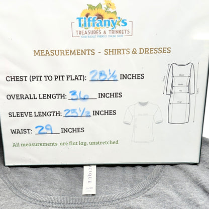 Cacique Sleep Shirt Womens 26/28 Gray Don't Quit Your Day Dream Soft Cotton Poly