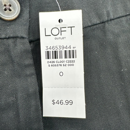 Loft Outlet 6 inch Shorts Womens Size 0 Black Cotton Blend NEW