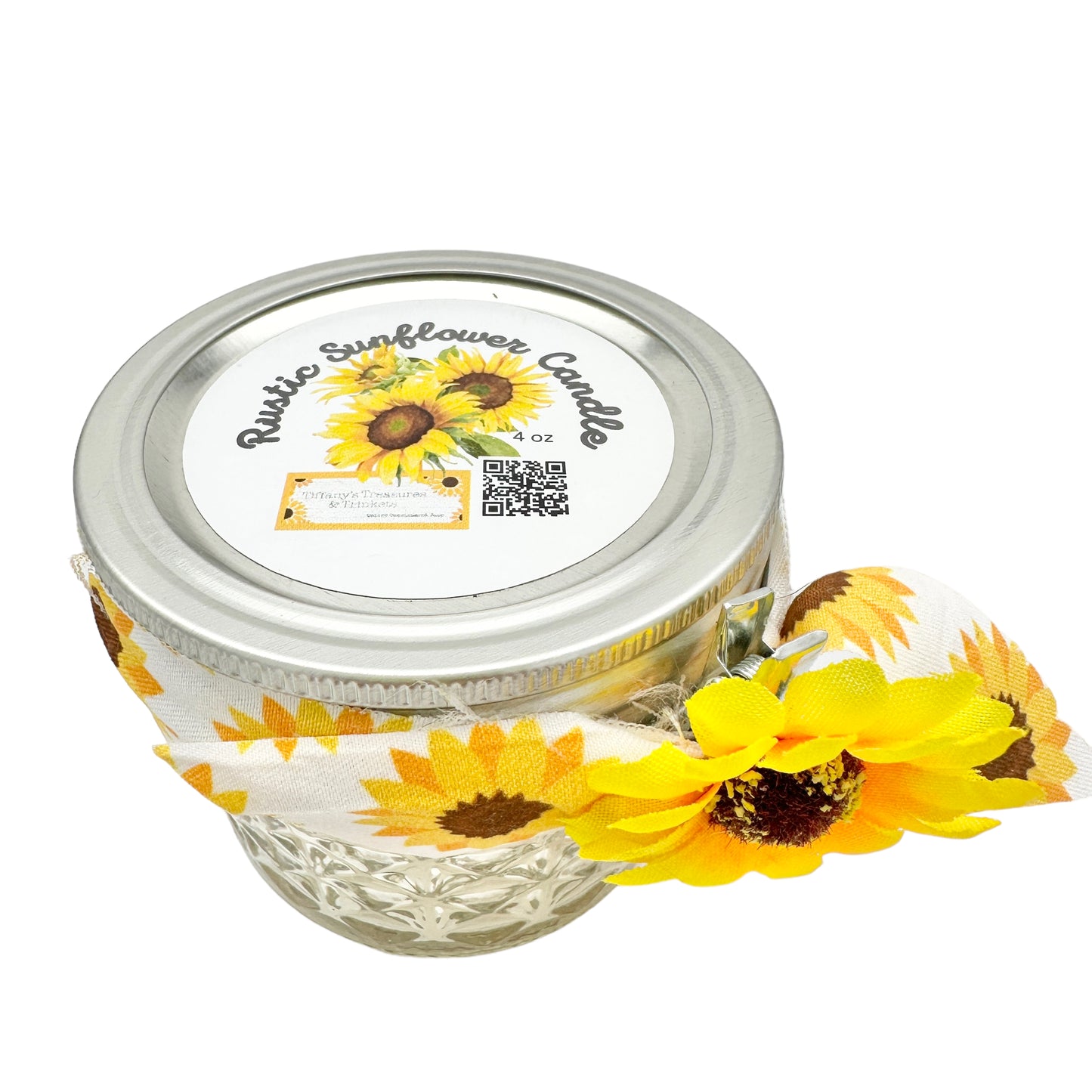 Tiffany's Treasures & Trinkets Candle Rustic Sunflower 4oz Soy