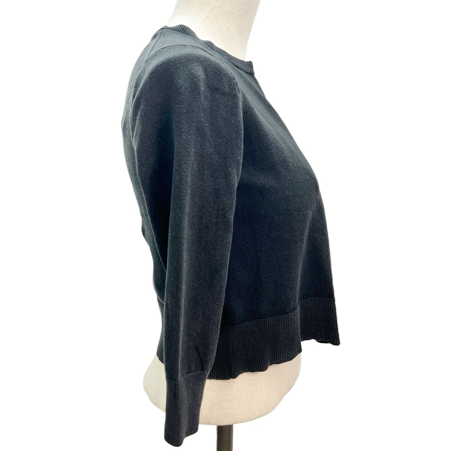 Ann Taylor Womens Cropped Black Cardigan Sweater XS