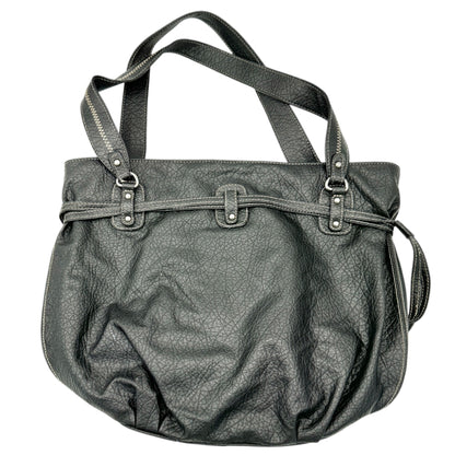 Rosetti Black Shoulder Bag Dual Straps Interior Pockets Pebbled Faux Leather