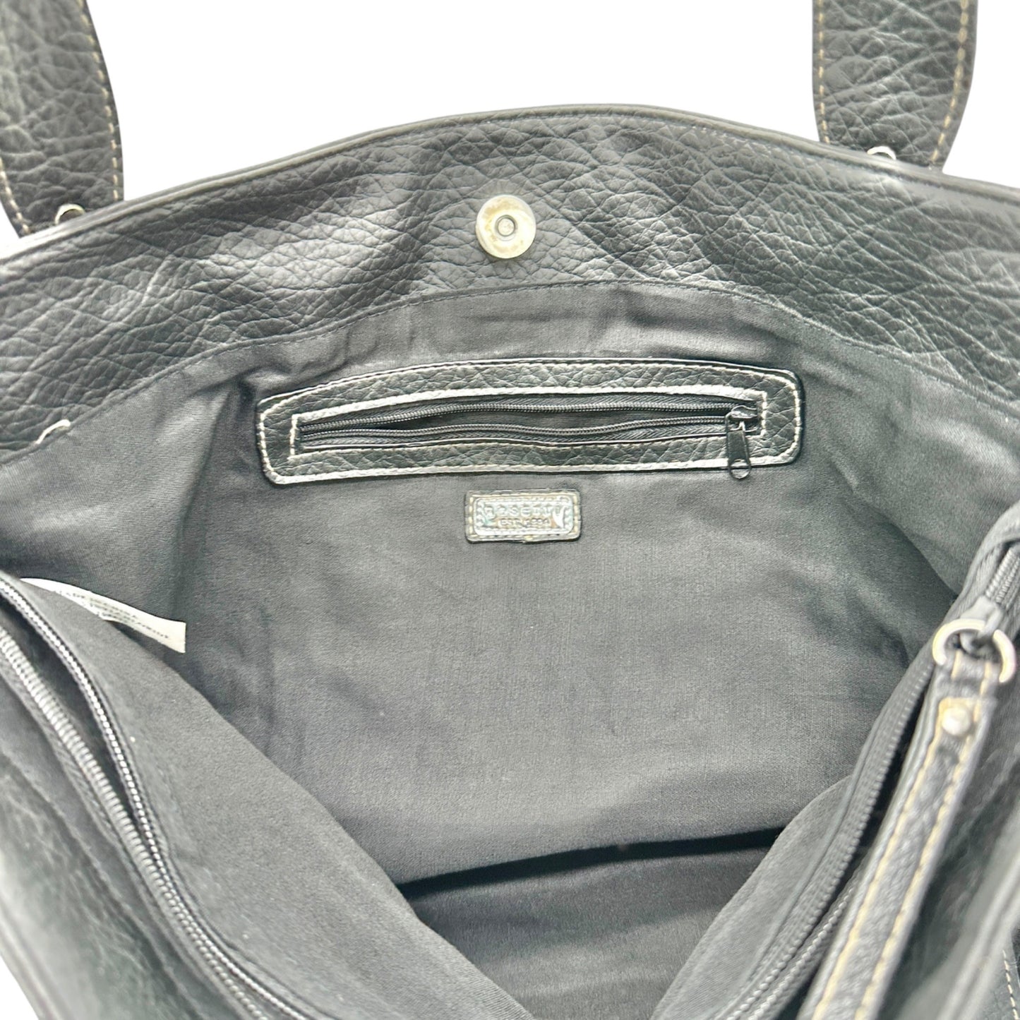 Rosetti Black Shoulder Bag Dual Straps Interior Pockets Pebbled Faux Leather