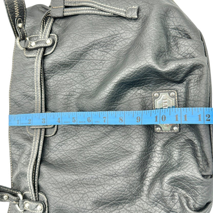 Rosetti Black Shoulder Bag Dual Straps Interior Pockets Pebbled Faux Leather