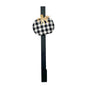 Door Hangers Black and White Buffalo Plaid Pumpkin With Raffia Bow 15 Inch Long