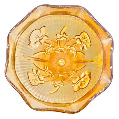 Jeannette Iris & Herringbone Marigold Vase 9 inch Carnival Glass
