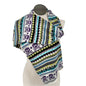 Joe Boxer Skull Pattern Knit Scarf Multicolor Purple Blue White 70 inches Long