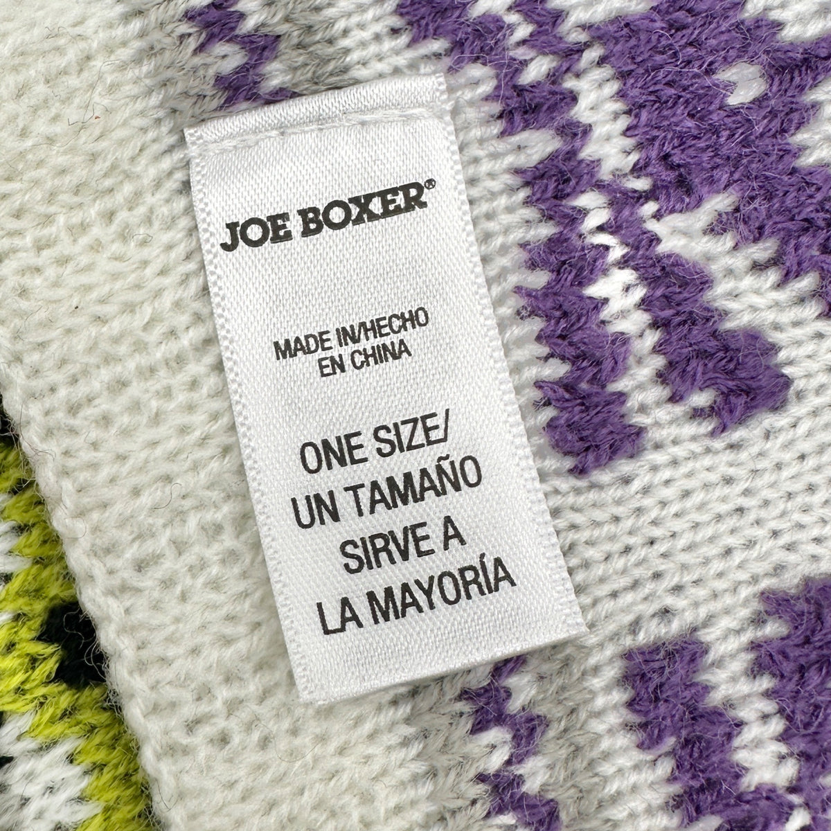 Joe Boxer Skull Pattern Knit Scarf Multicolor Purple Blue White 70 inches Long