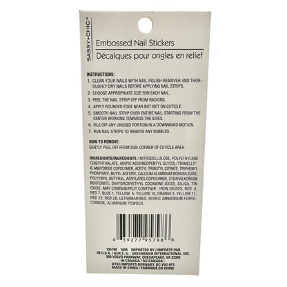 Kiss Vogue & Gel Fantasy Nail Kits Medium 28ct Sassy+Chic Embossed Nail Stickers 16ct Pixie Tips & Essie Nail Polish Set