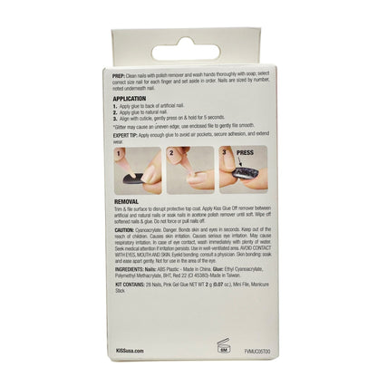 Kiss Vogue & Gel Fantasy Nail Kits Medium 28ct Sassy+Chic Embossed Nail Stickers 16ct Pixie Tips & Essie Nail Polish Set