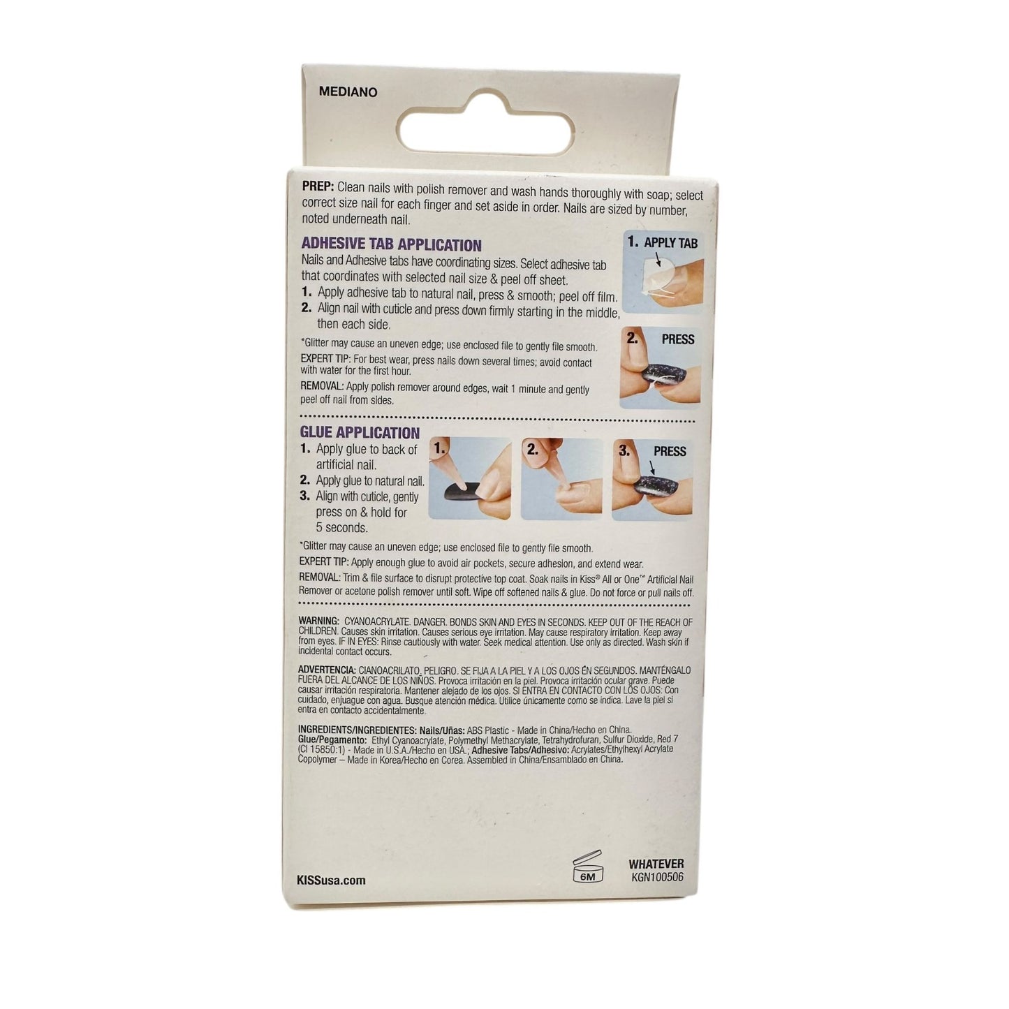 Kiss Vogue & Gel Fantasy Nail Kits Medium 28ct Sassy+Chic Embossed Nail Stickers 16ct Pixie Tips & Essie Nail Polish Set