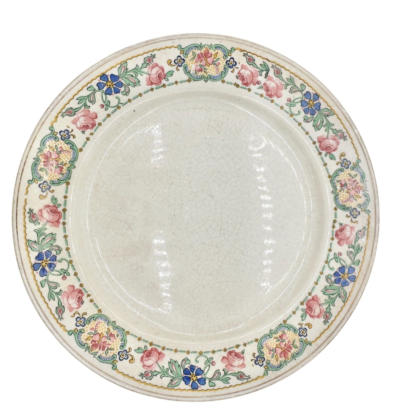 Pope Gosser China 7.5 inch Plates Set Of 5 Made In USA Floral Design Vintage