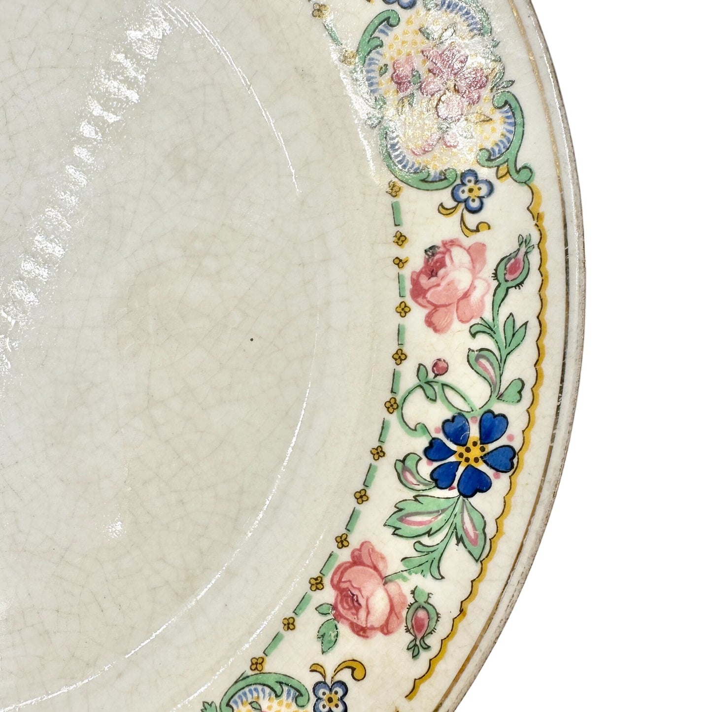 Pope Gosser China 7.5 inch Plates Set Of 5 Made In USA Floral Design Vintage