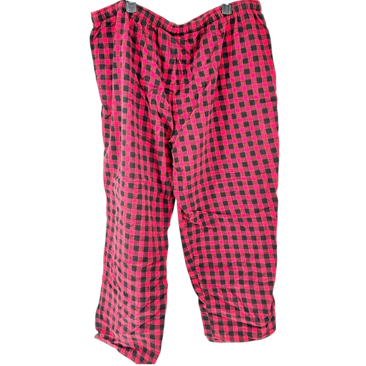 St. Johns Bay Pajama Pants Mens 3XL Plaid Red and Black Cotton Drawstring Waist