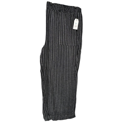Time And Tru Linen Pants Womens XXXL 22 Black White Striped Wide Leg Relaxed Fit