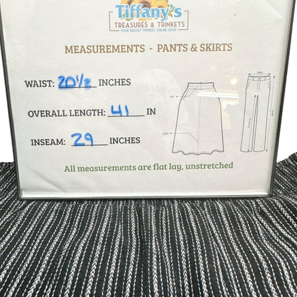 Time And Tru Linen Pants Womens XXXL 22 Black White Striped Wide Leg Relaxed Fit