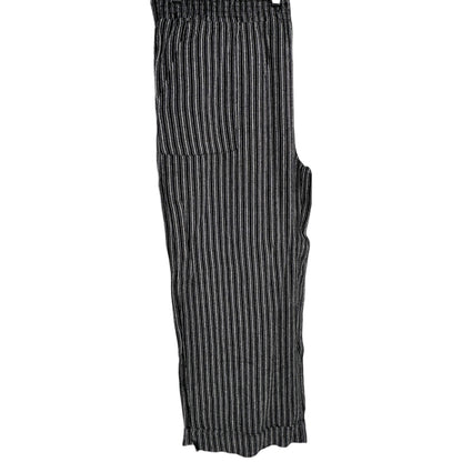 Time And Tru Linen Pants Womens XXXL 22 Black White Striped Wide Leg Relaxed Fit