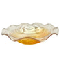 Jeannette Iris & Herringbone Marigold Bowl 9.5 inch Carnival Glass Wavy Edge