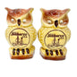 Vintage Scotty Wheeling Jamboree Owl Salt and Pepper Shakers Googly Eyes Move