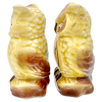 Vintage Scotty Wheeling Jamboree Owl Salt and Pepper Shakers Googly Eyes Move