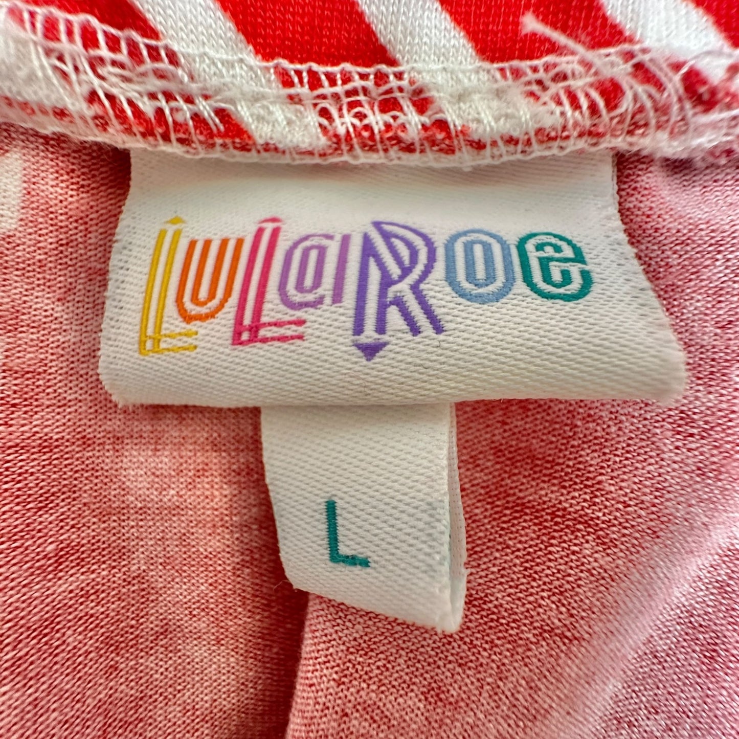 LuLaRoe A-Line Pleated Skirt Womens L Red White Checkered Soft Stretch USA Made