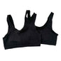 Hanes Set Of 2 Sports Bras Womens Large Black Cotton Spandex Blend