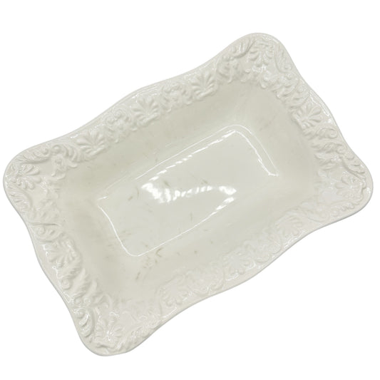 Bizzirri Rectangular Ceramic Serving Dish White Made In Italy Vintage Elegance